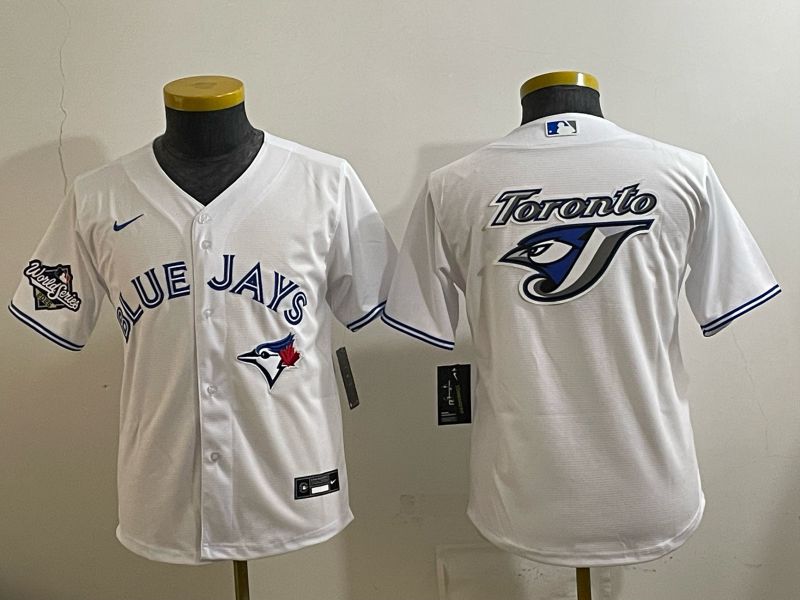 Youth 2025 Toronto Blue Jays Blank White Game Nike MLB Jersey style 05->youth mlb jersey->Youth Jersey